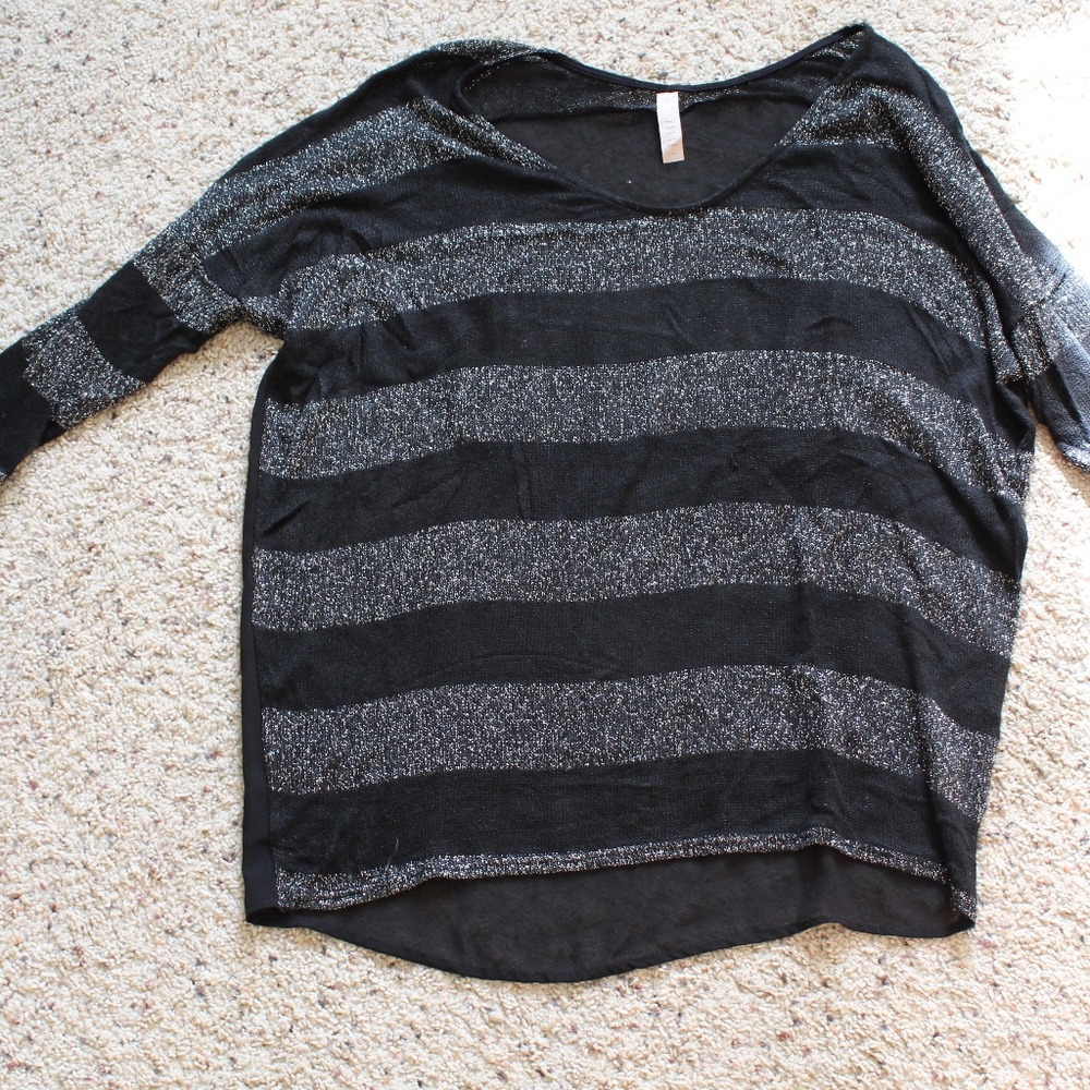 Shear Sparkly Black Top